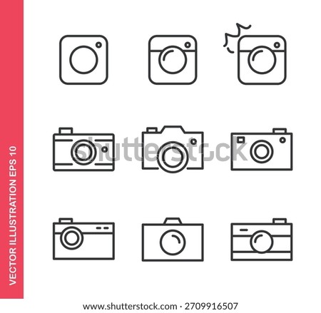 Camera icon. Outline icons collection.