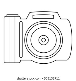 Camera icon. Outline illustration of camera vector icon for web