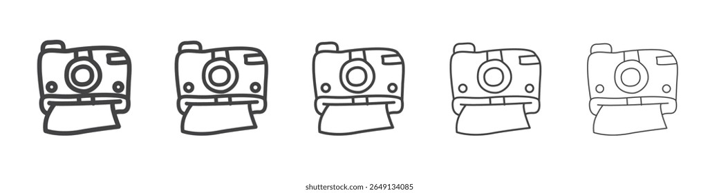 Símbolo de Vector de ilustración de contorno de icono de cámara