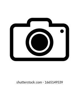 camera icon outline isolated vector illustration