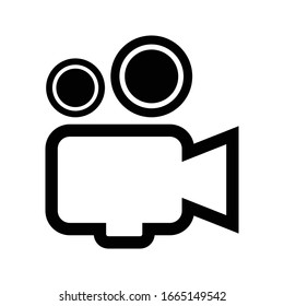 camera icon outline isolated vector illustration