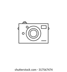 Camera icon outline on white