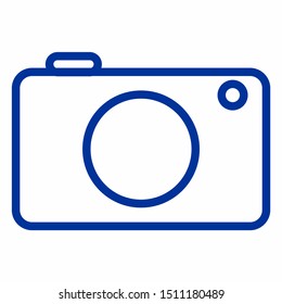 Camera icon with outline style. customable, resizeable, change color. 