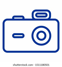Camera icon with outline style. customable, resizeable, change color. 
