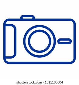 Camera icon with outline style. customable, resizeable, change color. 