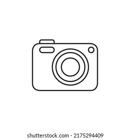 diseño de estilo de contorno de icono de cámara. ilustración vectorial de icono de cámara. aislado de fondo blanco.