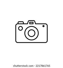 Camera icon outline style design. Camera vector illustration. isolated on white background.