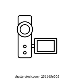 camera icon. Outline style design isolated on white background
