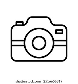 camera icon. Outline style design isolated on white background