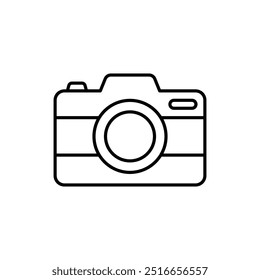 camera icon. Outline style design isolated on white background