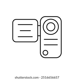 camera icon. Outline style design isolated on white background