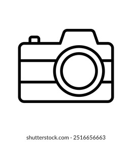 camera icon. Outline style design isolated on white background