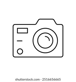 camera icon. Outline style design isolated on white background