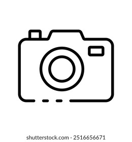 camera icon. Outline style design isolated on white background