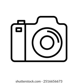 camera icon. Outline style design isolated on white background