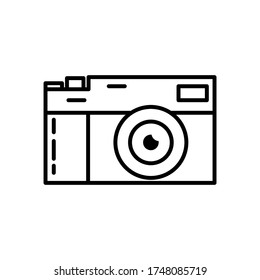 icono de cámara con estilo de contorno para su diseño web, logotipo, interfaz de usuario. ilustración