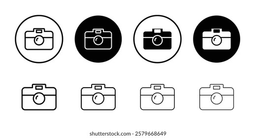 Camera icon Outline thin set pack series