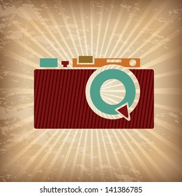 camera icon over grunge background vector illustration