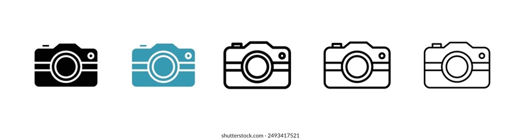 Camera icon pack. line style EPS 10