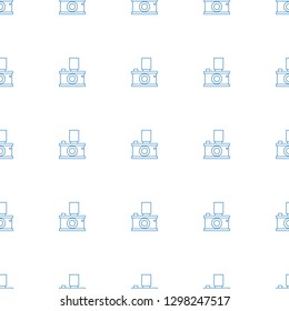 camera icon pattern seamless white background. Editable line camera icon. camera icon pattern for web and mobile.