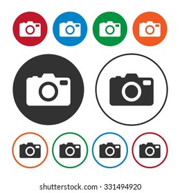 Camera icon. Photo icon. Button. Vector Illustration