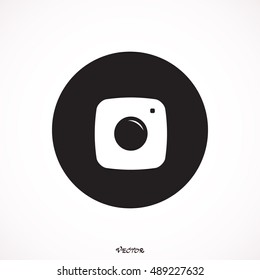 Camera icon. Photo icon. Button. Vector Illustration