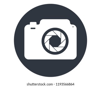 The camera icon. Photo and diaphragm, photographer, photographic symbol. Flat Vector illustration. Photo camera diaphragm icon.  diaphragm