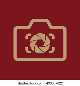 The camera icon. Photo and diaphragm, photographer, photographic symbol. Flat Vector illustration