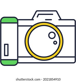 Camera icon. Photo image vector. Picture photography shoot symbol. Photocamera simple button. Snapshot design isolated on white background. Media app interface element