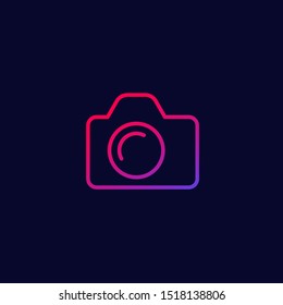 camera icon, photo line vector