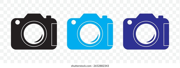 Icono de la cámara, icono de la línea de la cámara de fotos, Ilustración vectorial del símbolo de la cámara