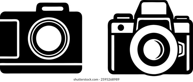 camera icon, photo snap camera logo symbol vector art illustration