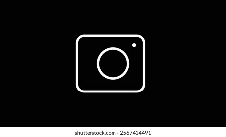 Camera icon  camera photo snapshot capture photograph on black background.