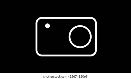 Camera icon  camera photo snapshot capture photograph on black background.