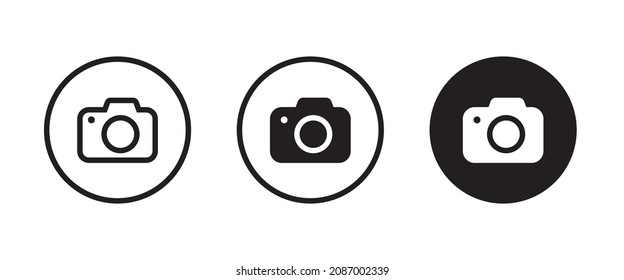 Camera icon, photo camera  snapshot photography . Instant  icon symbol logo illustration,editable stroke, flat design style isolated on white