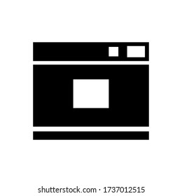 Camera Icon, for photo studios, documents, model photo. A black silhouette isolated on a white background. Symbol for the design of mobile app, game. Vector.