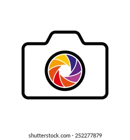 The camera icon. Photo symbol. Flat Vector illustration