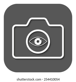 The camera icon. Photo symbol. Flat Vector illustration. Button
