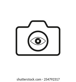 The camera icon. Photo symbol. Flat Vector illustration