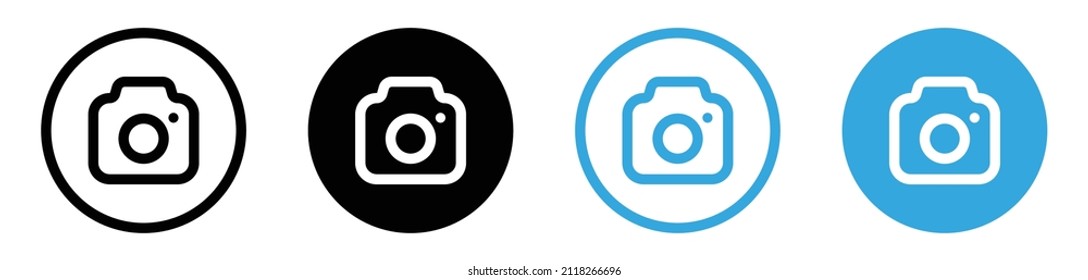 Camera Icon, Photo Camera Symbol, Snapshot Icon In Filled, Thin Line, Outline And Stroke Style For Apps And Website	
