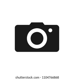 Camera icon. Photo camera icon. Camera Icon in trendy flat style isolated on grey background.