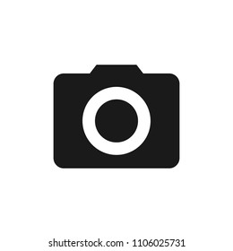 Camera icon. Photo camera icon. Camera Icon in trendy flat style isolated on grey background.
