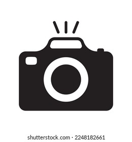 Camera icon, Photo camera vector icon flat design style.
