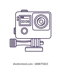 Camera icon. Photo video camera silhouette icon isolated on white background. Digital device vector illustration
