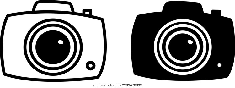 Kamerasymbol. Logo des Fotografen. Vektorgrafik von Pocket Digital Camera. Trendy Symbol für Website-Design