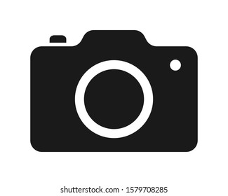 Camera icon. Photographing symbol. Simple flat shape sign. Vector illustration image. Isolated on white background. 