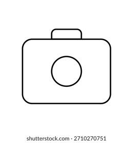 Ícone de câmera para aplicativos de fotografia, marca de mídia criativa e design de interface digital. Símbolo de estilo de linha mínimo, ilustração de vetor