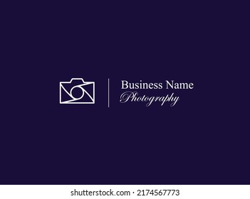 Design-Konzept für das Logo von Camera Icon Fotografie. Einfache lineare Vektorgrafik