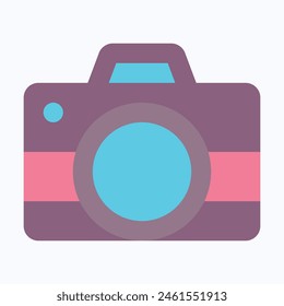 Camera Icon, Photography, Photo Camera, Flat Style Isolated Vector Icon.