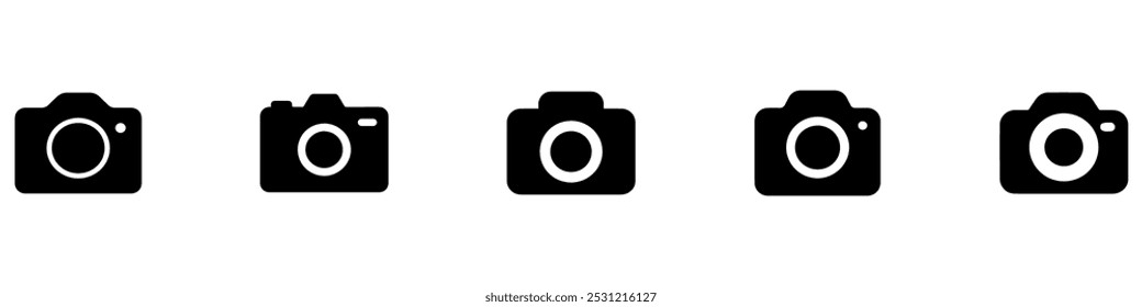 Camera icon. Camera photography icon. Photo camera in flat style symbol. Photography camera art signs. Vector illustration. EPS 10